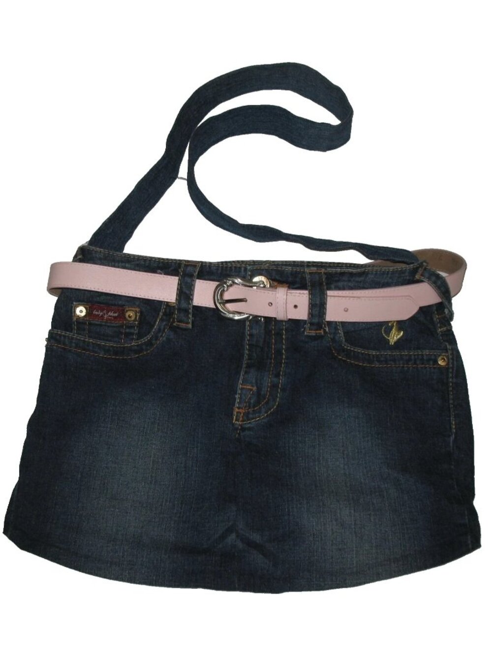 Denim Jean Purse Bag Factory Faded Cross Body Shoulder Bling Baby Phat Upcycled